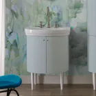 Cabinet with Ceramic Washbasin and 2 Sky Blue Doors - Sweets Viadurini