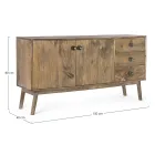 Mobile Sideboard 2 Doors 3 Drawers in Vintage Mango Wood - Desiderio Viadurini