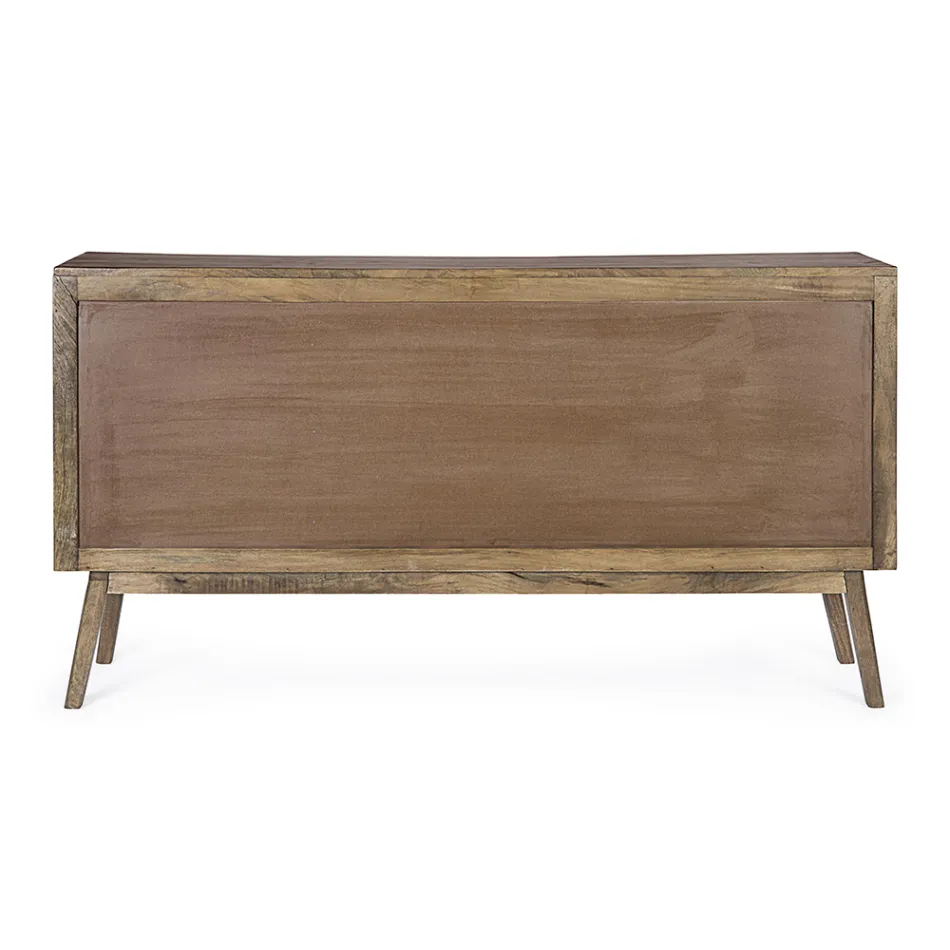 Mobile Sideboard 2 Doors 3 Drawers in Vintage Mango Wood - Desiderio Viadurini