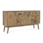 Mobile Sideboard 2 Doors 3 Drawers in Vintage Mango Wood - Desiderio Viadurini