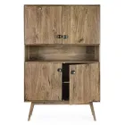 Mobile Sideboard 4 Doors and Shelf in Vintage Mango Wood - Desiderio Viadurini