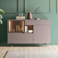 Entrance or Lounge Sideboard in Ecological Wood and Luxury Glass - Bruno