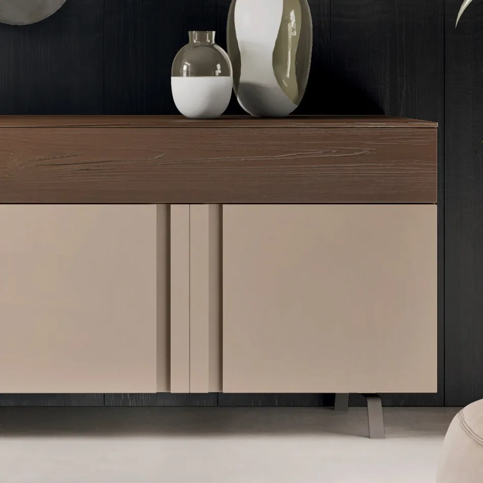 Lounge Sideboard in Ecological Wood with Luxury Drawers - Serris Viadurini