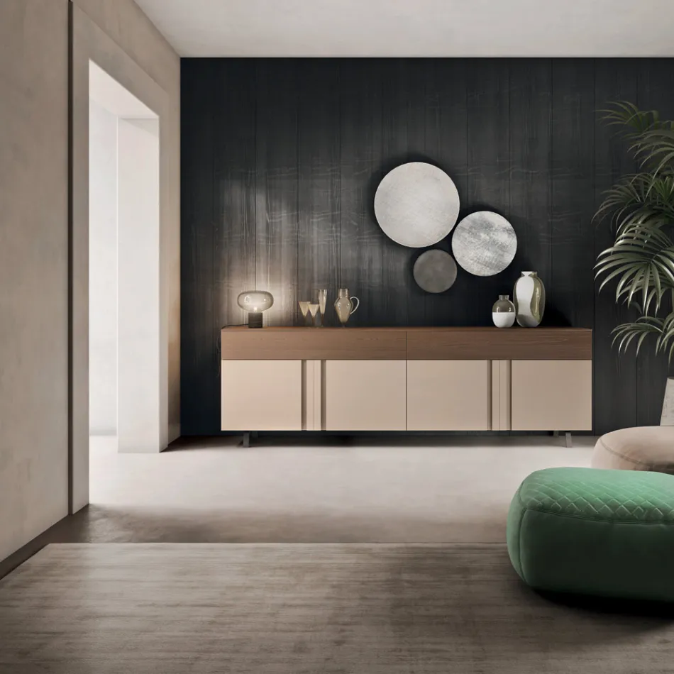 Lounge Sideboard in Ecological Wood with Luxury Drawers - Serris Viadurini