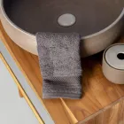 Free-standing Bathroom Cabinet in Natural Teak with Grey Colour Support - Gatien Viadurini