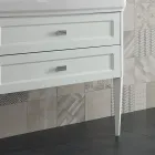 Bathroom Cabinet with Two Drawers and Ceramic Washbasin Made in Italy - Rome Viadurini