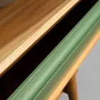 Bathroom Cabinet with Wood Finish and Green Colored Chest of Drawers - Gatien Viadurini