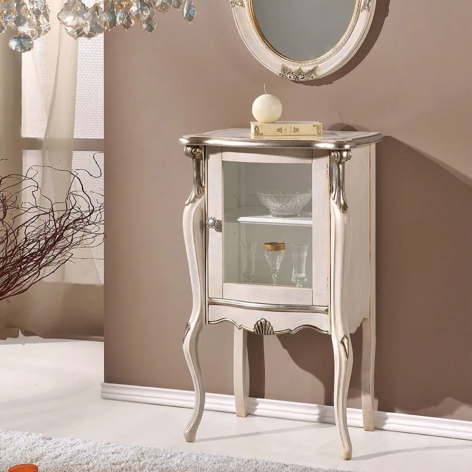 Classic Lounge Furniture with 1 Glass or Wood Door Made in Italy - London Viadurini