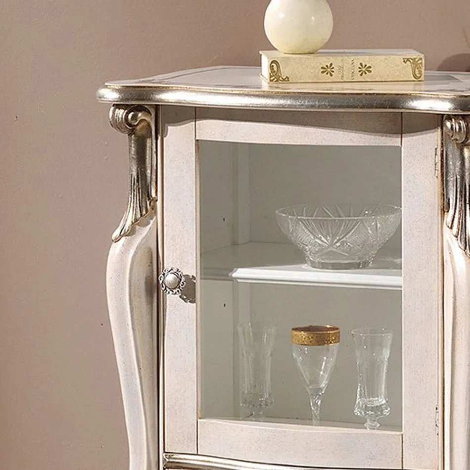 Classic Lounge Furniture with 1 Glass or Wood Door Made in Italy - London Viadurini