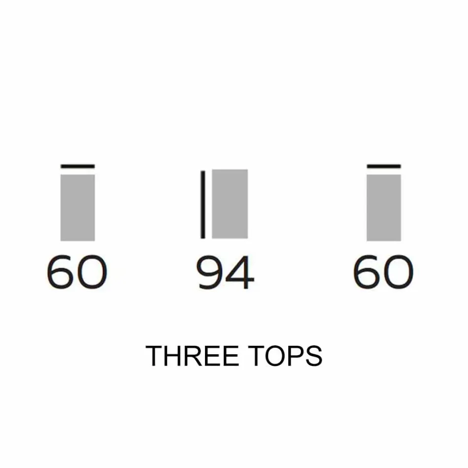 Design Furniture in Wood with Round Shelves in Gres Made in Italy - Aspide Viadurini