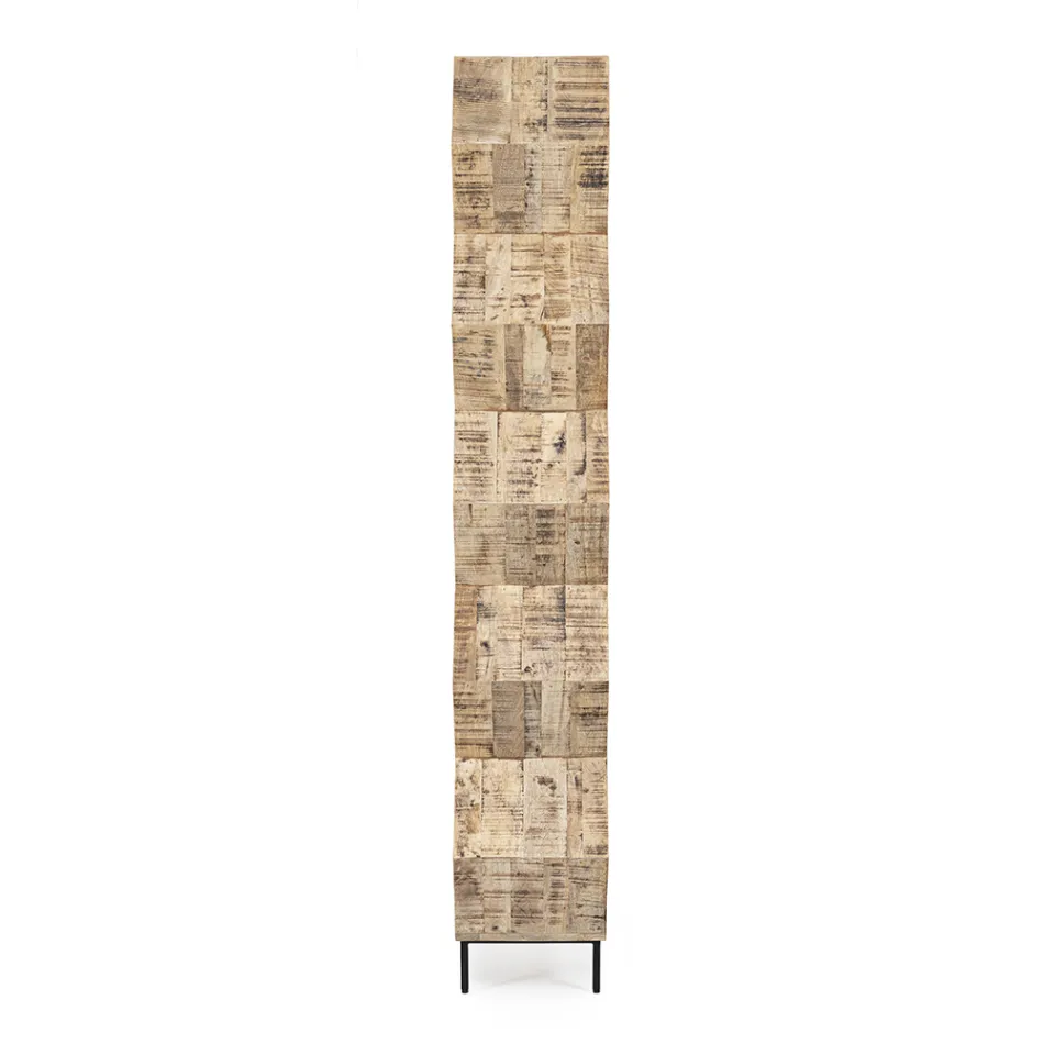 Lounge Bookcase in Mango Wood Honeycomb Design - Carida Viadurini