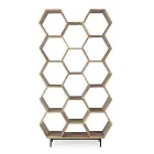 Lounge Bookcase in Mango Wood Honeycomb Design - Carida Viadurini
