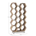 Lounge Bookcase in Mango Wood Honeycomb Design - Carida Viadurini