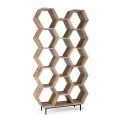 Lounge Bookcase in Mango Wood Honeycomb Design - Carida