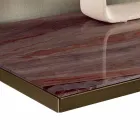 Lounge Sideboard in Smoked Glass and Green or Red Marble with Led - Leonarda Viadurini