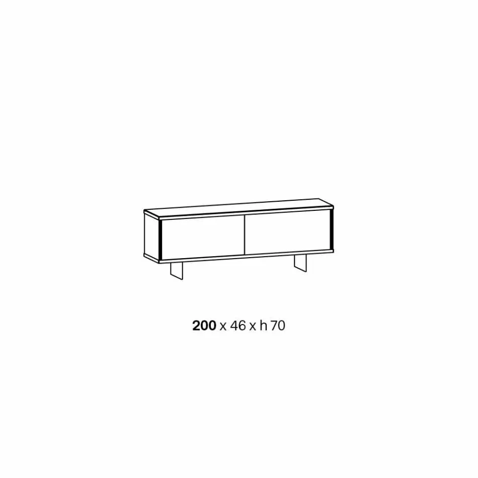 Lounge Sideboard in Smoked Glass and Green or Red Marble with Led - Leonarda Viadurini