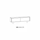 Lounge Sideboard in Smoked Glass and Green or Red Marble with Led - Leonarda Viadurini