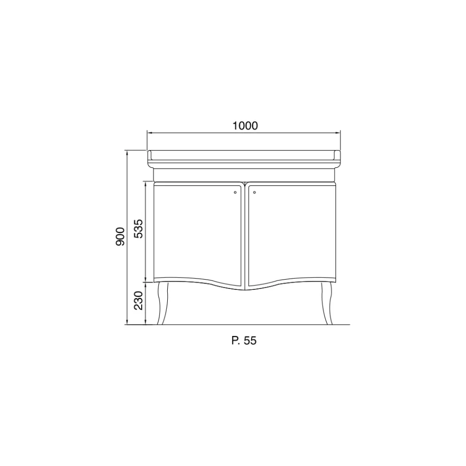 Modern Cabinet with Two Glossy Lacquered Doors Made in Italy - Sweets Viadurini