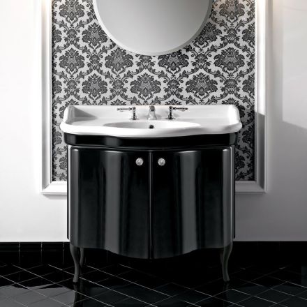 Modern Cabinet with Two Glossy Lacquered Doors Made in Italy - Sweets Viadurini