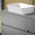 Suspended Bathroom Cabinet with Double Countertop Washbasin - Mandrillo Viadurini