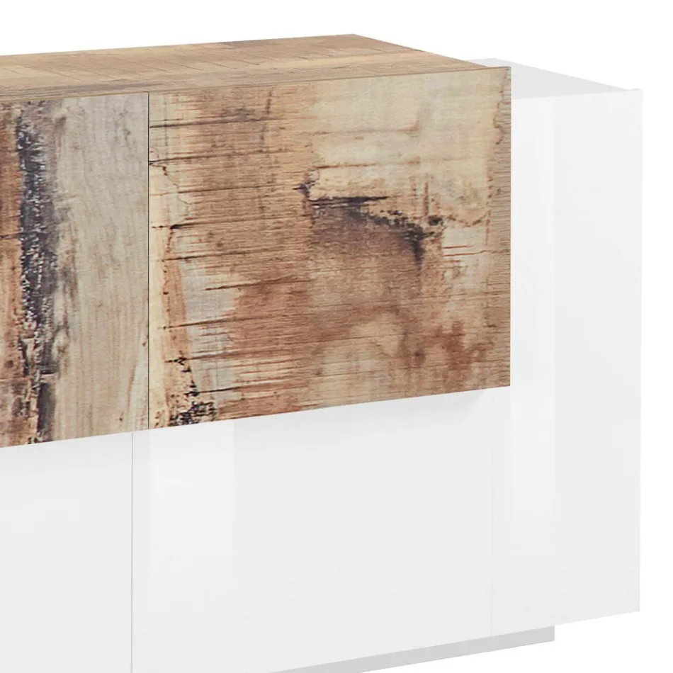 Lounge Furniture 2 Doors and 2 Doors in Wood 2 Finishes - Theresse Viadurini