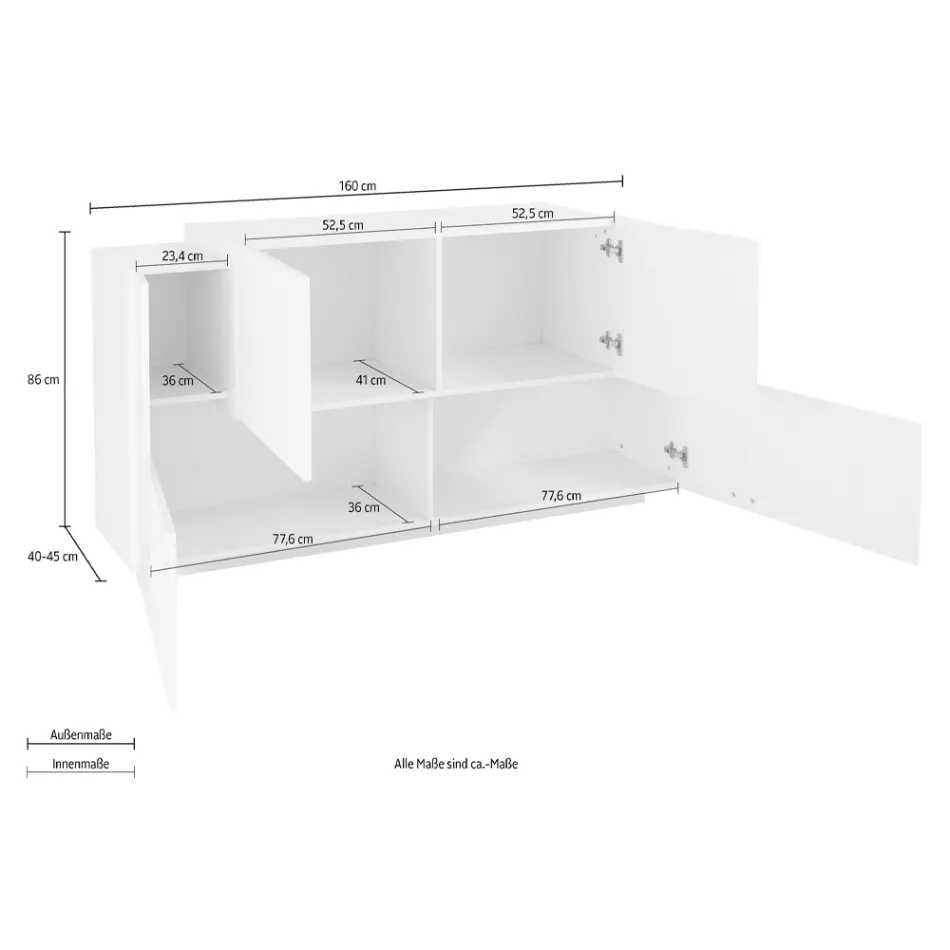 Lounge Furniture 2 Doors and 2 Doors in Wood 2 Finishes - Theresse Viadurini