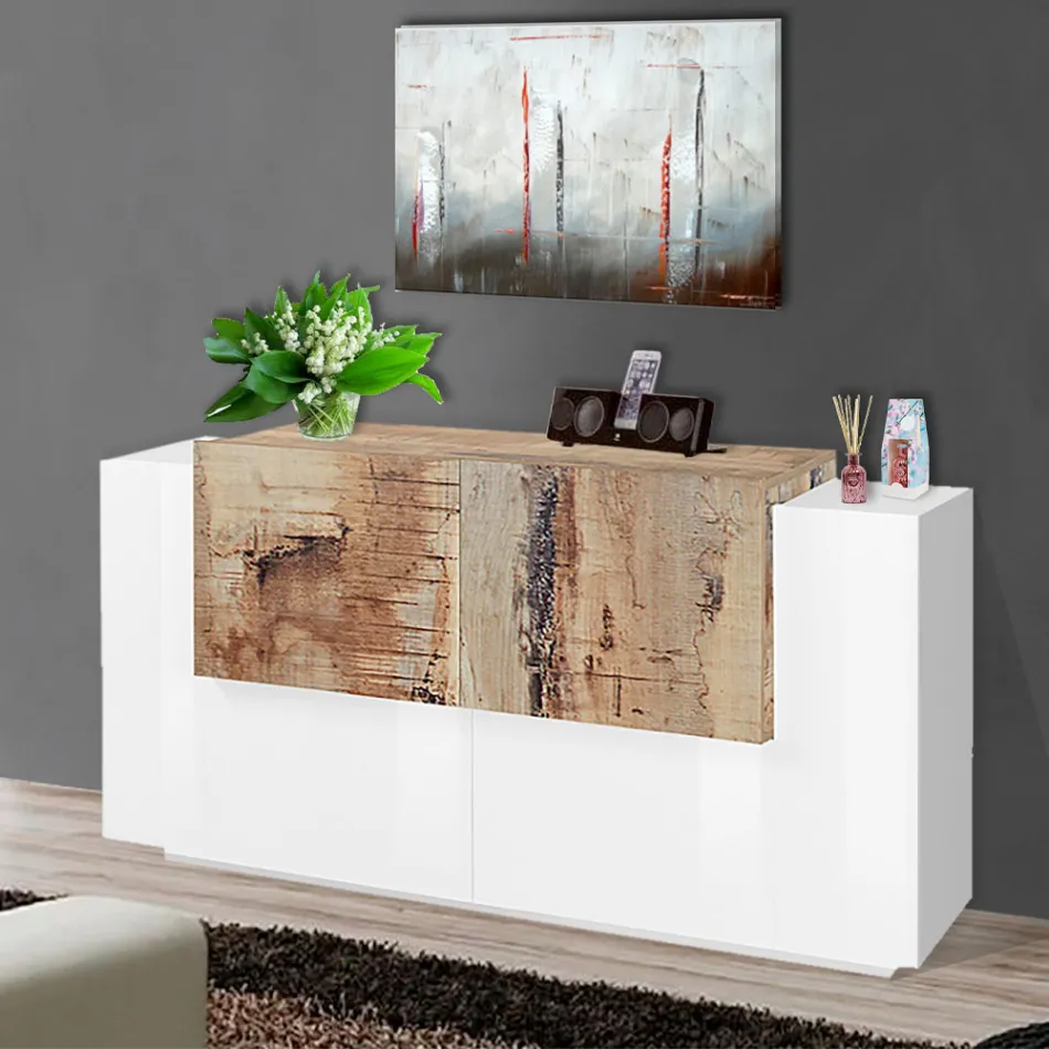 Lounge Furniture 2 Doors and 2 Doors in Wood 2 Finishes - Theresse Viadurini