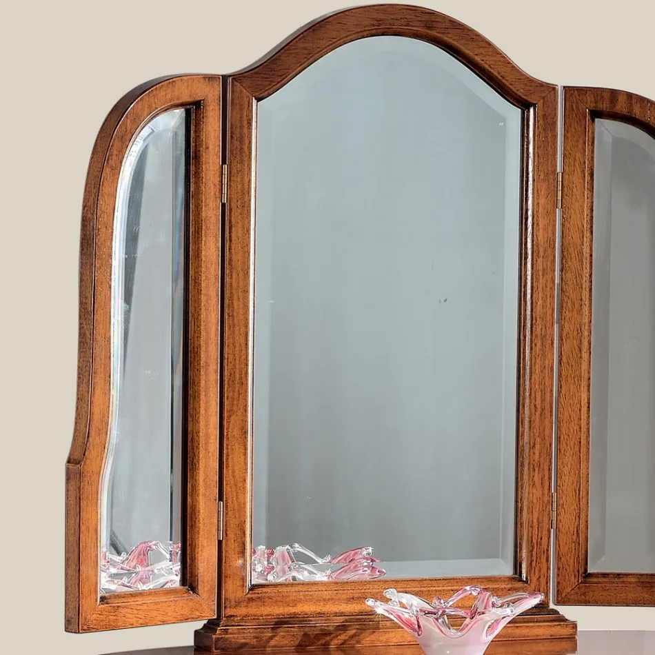 Wooden Dressing Table with Drawers and Mirror Made in Italy - Luxury Viadurini