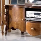 TV Cabinet with 2 Doors and Wooden Drawer Made in Italy - Caligola Viadurini