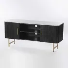 TV Stand with Marble Top and Mango Wood Frame - Fisherman Viadurini