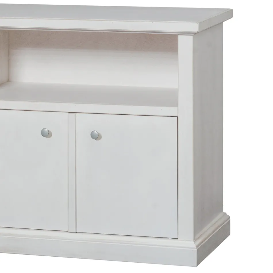 TV stand with open compartment and 2 doors Made in Italy - Alpan Viadurini