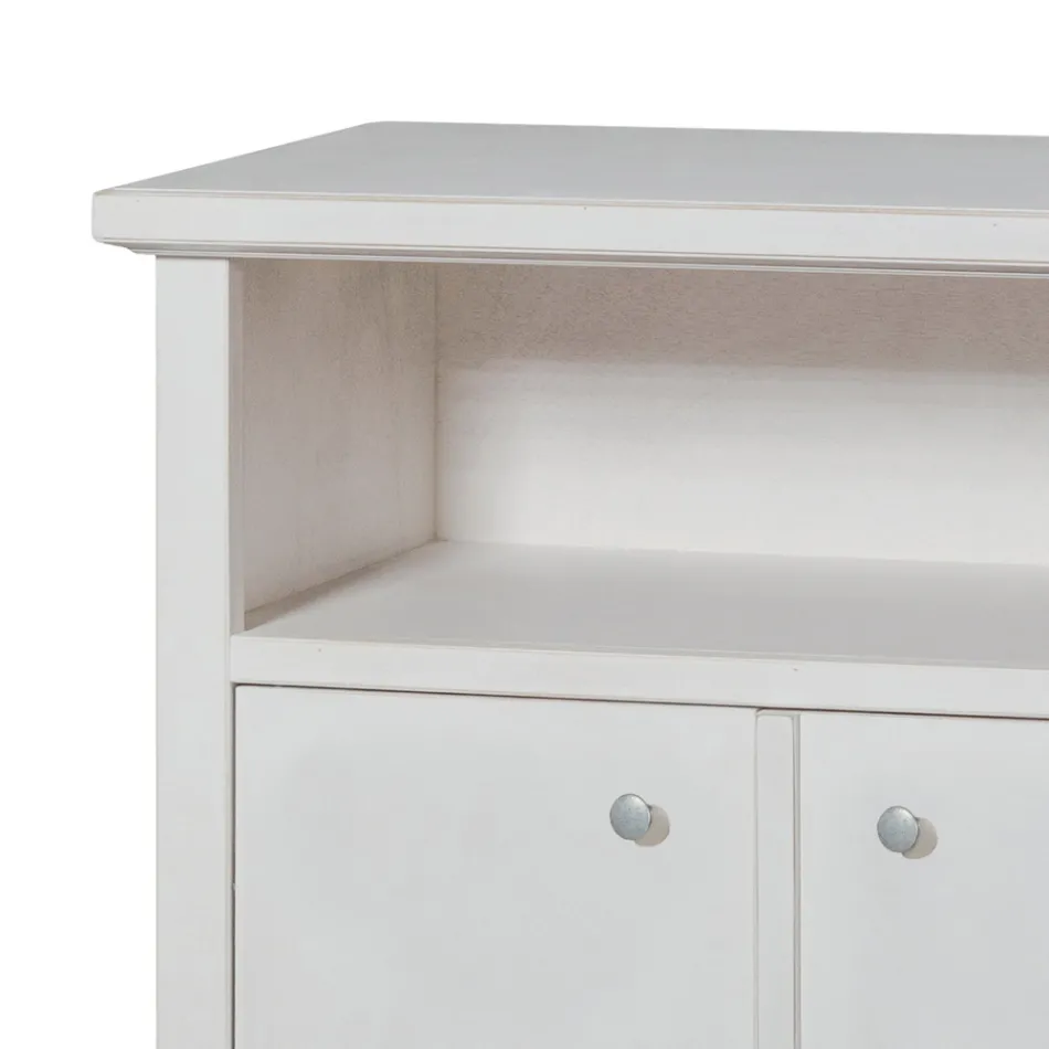 TV stand with open compartment and 2 doors Made in Italy - Alpan Viadurini