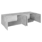 Lounge TV Stand with 4 Melamine Doors Made in Italy - Naditza Viadurini