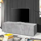Lounge TV Stand with 4 Melamine Doors Made in Italy - Naditza Viadurini
