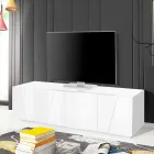 Lounge TV Stand with 4 Melamine Doors Made in Italy - Naditza Viadurini