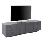 Lounge TV Stand with 4 Melamine Doors Made in Italy - Naditza Viadurini