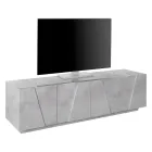 Lounge TV Stand with 4 Melamine Doors Made in Italy - Naditza Viadurini
