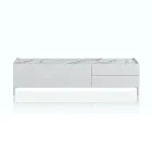 Wooden TV stand with 1 door and 2 drawers - Tantalo Viadurini