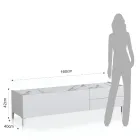 Wooden TV stand with 1 door and 2 drawers - Tantalo Viadurini