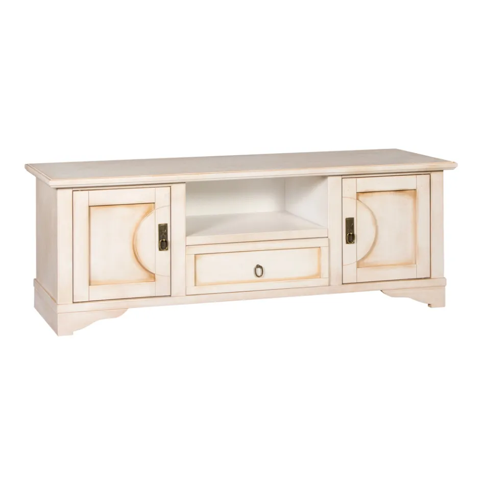 TV Stand in Veneered Wood with Different Finishes Made in Italy - Purusha Viadurini