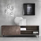Modern Two Doors Tv Stand in Melamine Wood Made in Italy - Clemente Viadurini