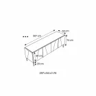 Lounge Sideboard in Matt Black Wood and Mirror Glass Top Liscio - Senese Viadurini