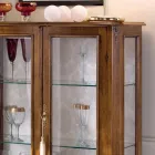 Lounge Display Cabinet in Bassano Walnut Wood Made in Italy - Ronald Viadurini