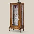Lounge Display Cabinet in Bassano Walnut Wood Made in Italy - Ronald Viadurini