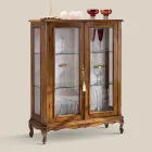 Lounge Display Cabinet in Bassano Walnut Wood Made in Italy - Ronald Viadurini