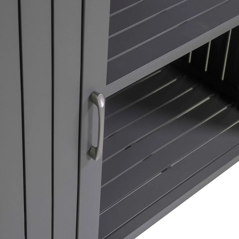 Outdoor Cabinet in Aluminium with 2 Doors in Different Finishes - Hotel Viadurini