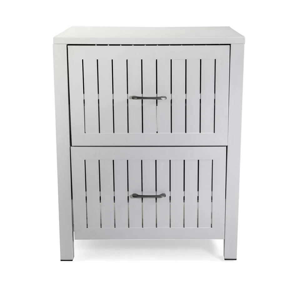 Outdoor Cabinet in Aluminium with 2 Drawers in Different Finishes - Hotel Viadurini