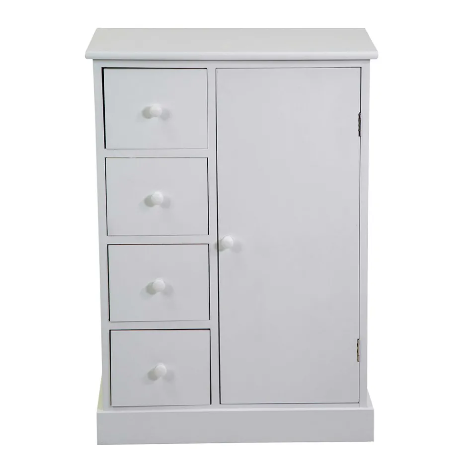 Indoor Cabinet Made of Wood with 1 Door and 4 Drawers - Meduse Viadurini