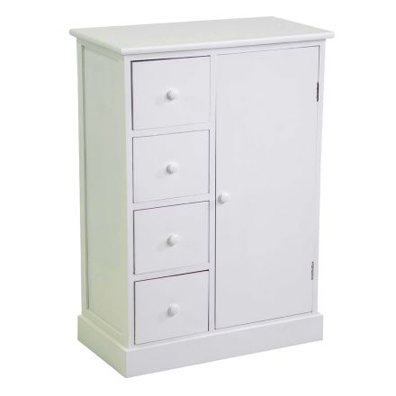 Indoor Cabinet Made of Wood with 1 Door and 4 Drawers - Meduse Viadurini
