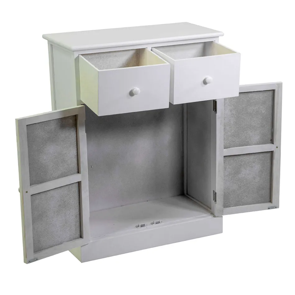 Indoor Cabinet Made of Wood with 2 Doors and 2 Drawers - Meduse Viadurini